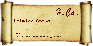 Heimler Csaba névjegykártya